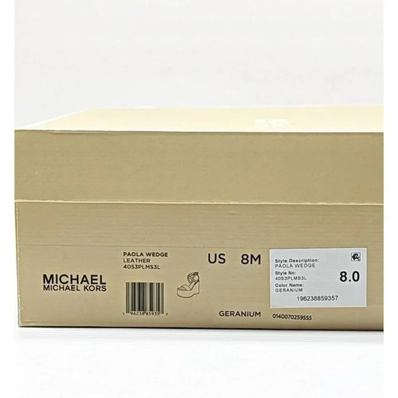 Michael Kors Women's Paola Strappy Platform Wedge Sandals Pink Size 8 MSRP $155 - Picture 10 of 10